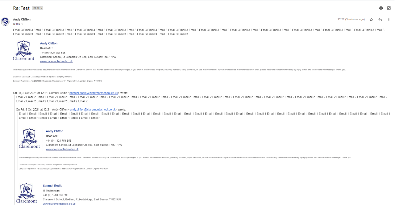 Gmail conversation view setting.