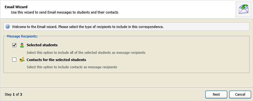 Email students step 2.
