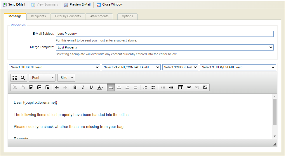 Email students step 3.