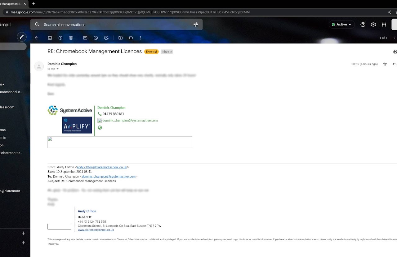 Gmail customisation step 1.