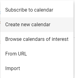 Create a new Google Calendar.