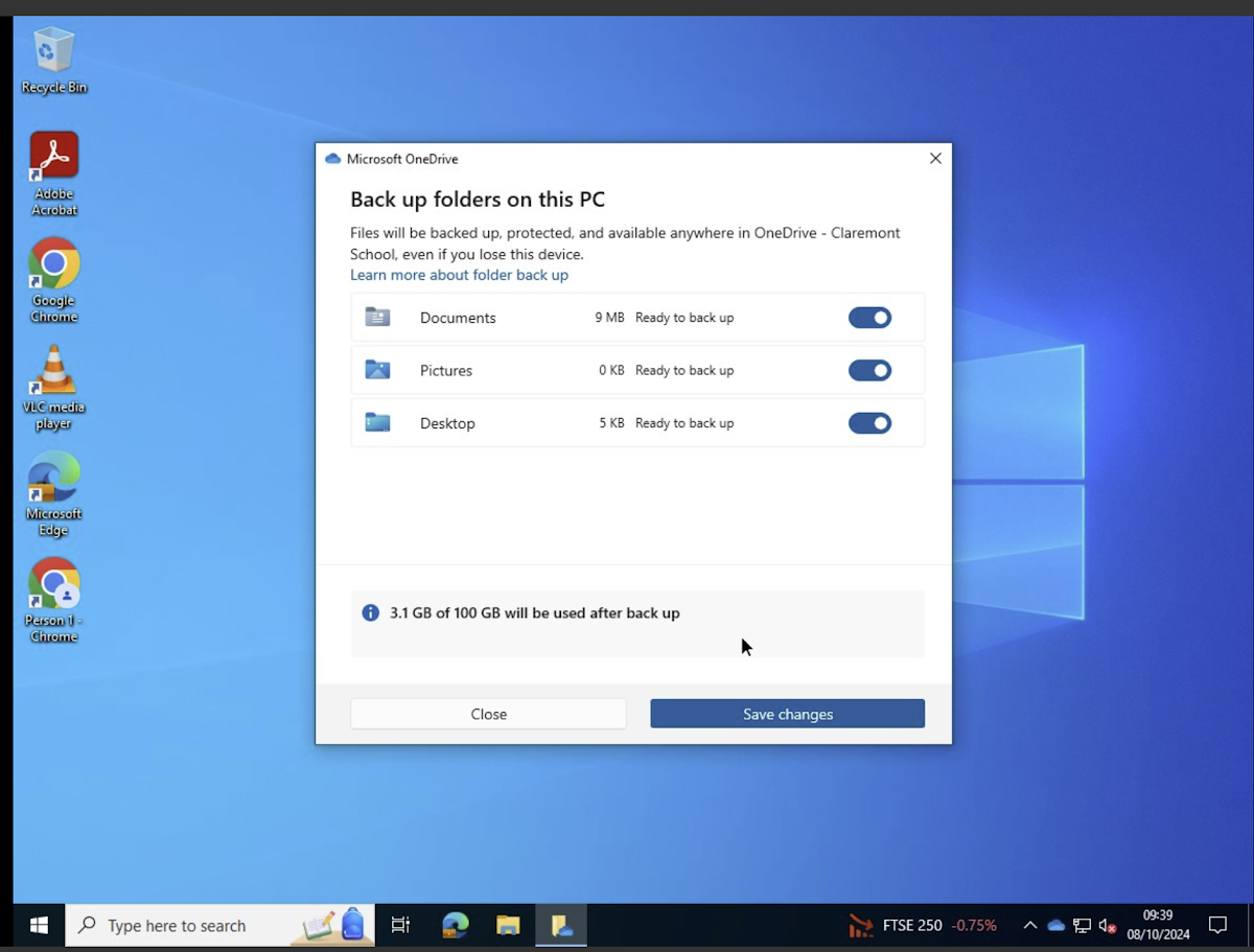 OneDrive setup step 2.