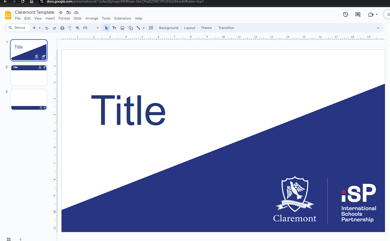 Presentation template step 1.