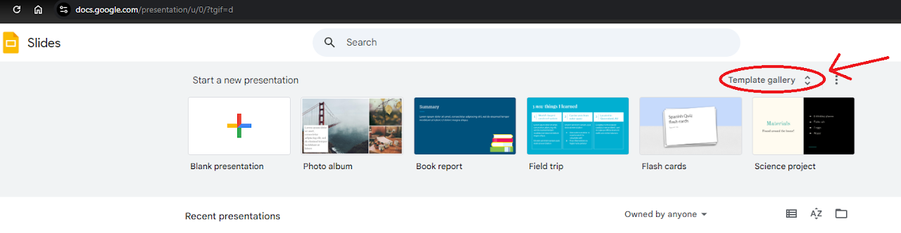 Presentation template step 2.