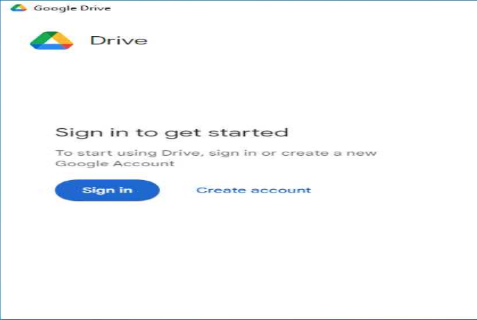 Google Drive sign-in step 2.